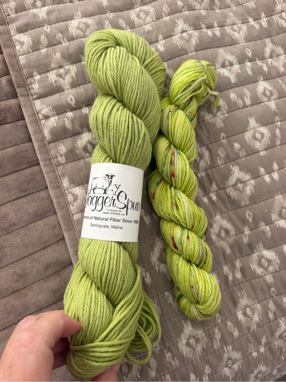Jaggerspun yarn and 1 unknown Light Green Yarn - Lime
